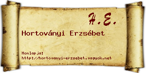 Hortoványi Erzsébet névjegykártya